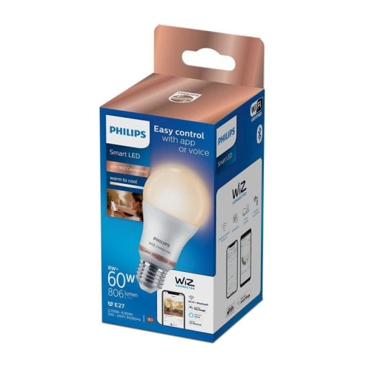 Bombilla Inteligente Philips A60 E27 Wi-Fi Bluetooth 806lm Regulable Mate