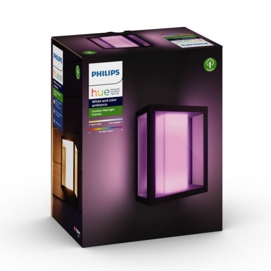 Aplique mural inteligente Philips Hue Impress exterior 1200 lm IP44 ZigBee Negro