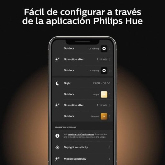 Sensor de movimiento Philips Hue Outdoor inalámbrico IP54 para exterior negro