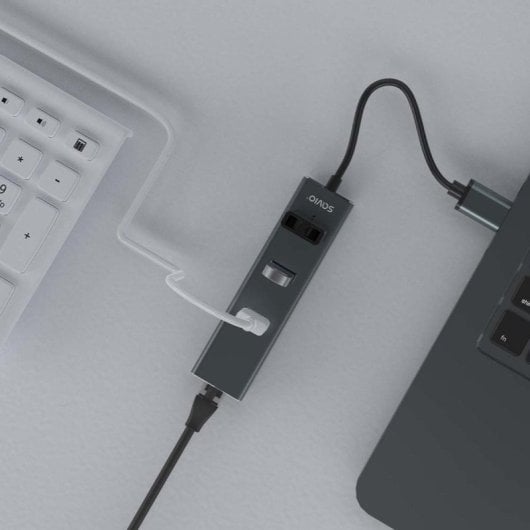 Hub Savio 3 portas 5 Gbps AK-58 com adaptador RJ-45 Ethernet