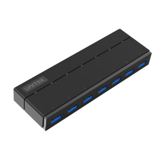 Hub UNITEK 7 Anschluesse 5 Gbit/s USB 3.2 Gen 1 Modell Y-3184 Schwarz