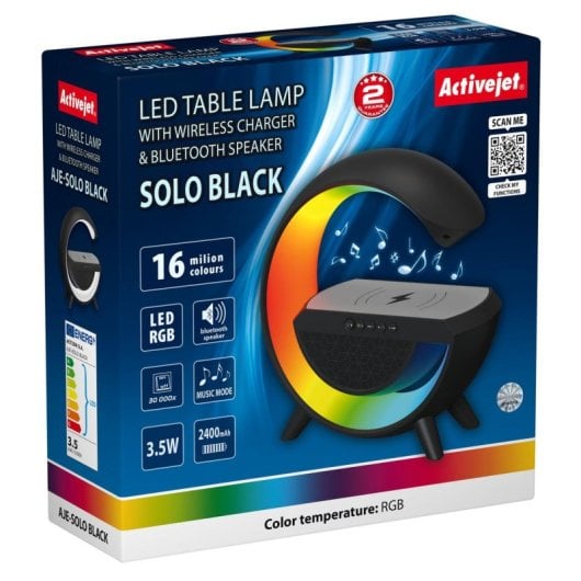 Lampada LED Activejet AJE-SOLO RGB Musica Wireless Batteria 2400mAh IP20