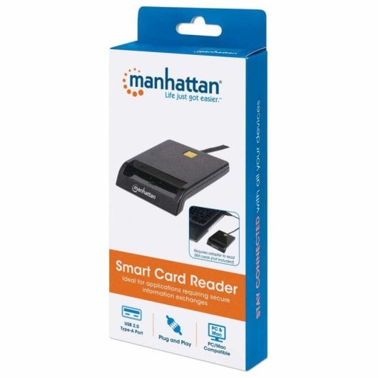 Lettore smart card Manhattan USB 2.0 nero cavo 1,05 m indicatori LED