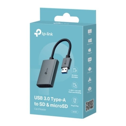 Lector de tarjetas TP-Link UA430 USB-C MicroSD SD Gris Universal