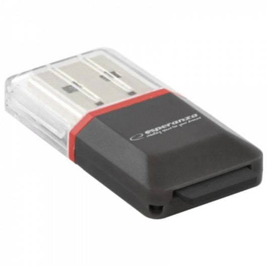 Lector de tarjetas Esperanza EA134K Compatible MicroSDHC USB 2.0 Negro Plata