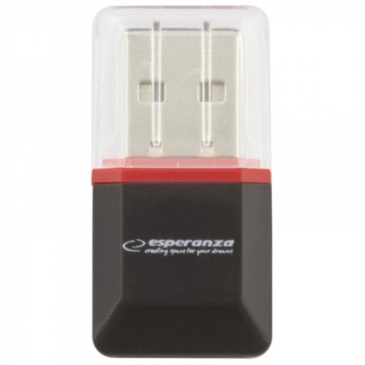Lector de tarjetas Esperanza EA134K Compatible MicroSDHC USB 2.0 Negro Plata