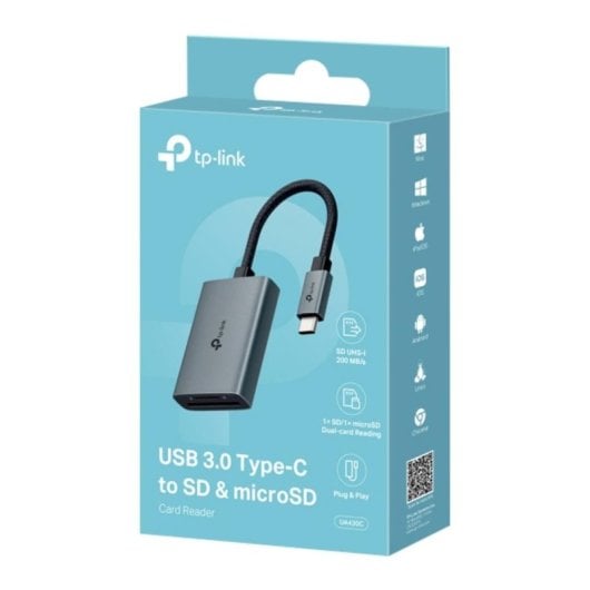 Lector de tarjetas TP-Link UA430C USB-C SD microSD 200MB/s aluminio