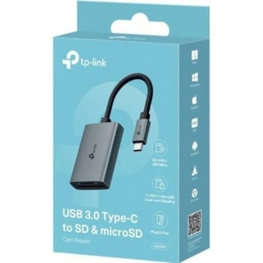 Lector de tarjetas TP-Link UA430C USB-C SD microSD 200MB/s aluminio