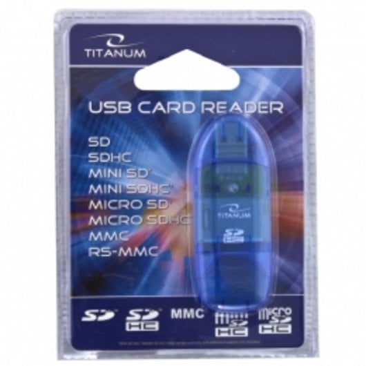 Lecteur de cartes Titanium TA101B USB 2.0 480Mbit/s multicartes Bleu