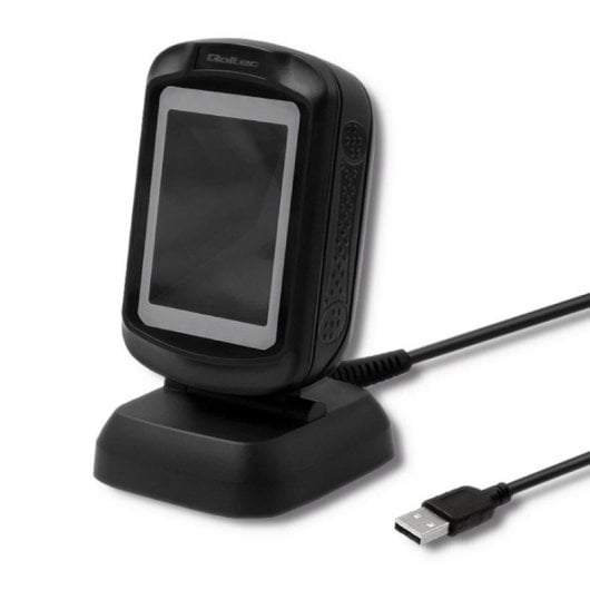 Lector de códigos de barras Qoltec 50864 fijo 1D/2D LED USB 1,8 m ABS