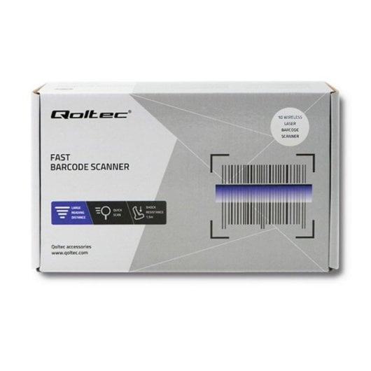 Lecteur de codes-barres Qoltec 50862 1D Laser Sans fil 100 m USB