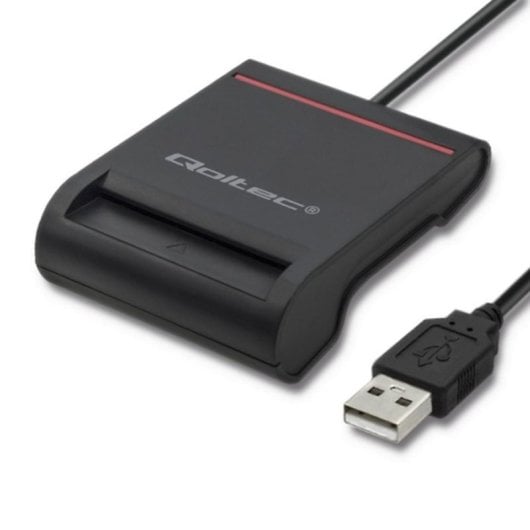 Lector de tarjetas Qoltec 50642 USB 2.0 Negro con indicadores LED