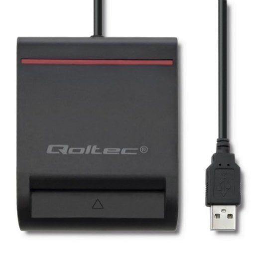 Lector de tarjetas Qoltec 50642 USB 2.0 Negro con indicadores LED