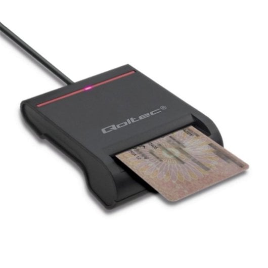 Lector de tarjetas Qoltec 50642 USB 2.0 Negro con indicadores LED