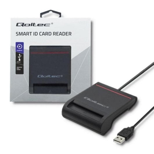 Lector de tarjetas Qoltec 50642 USB 2.0 Negro con indicadores LED