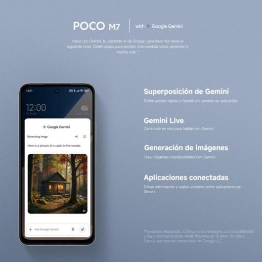 POCO M7 8GB 256GB 6.9" FHD+ 144Hz 4G Dual SIM NFC Cámara 50MP Batería 7000mAh 33W IP64 Plata