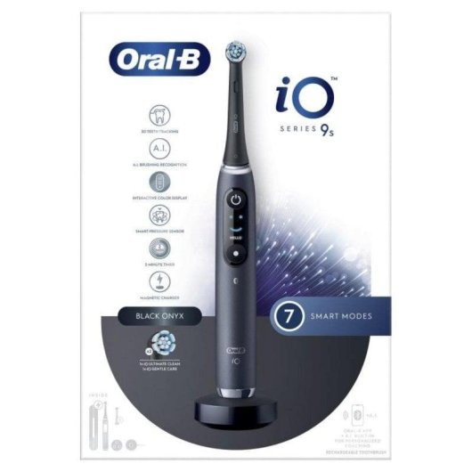 Escova de Dentes Oscilante Rotativo Oral-B iO 9S 7 Modos 2 Cabeças Temporizador Bluetooth