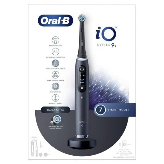 Escova de Dentes Oscilante Rotativo Oral-B iO 9S 7 Modos 2 Cabeças Temporizador Bluetooth