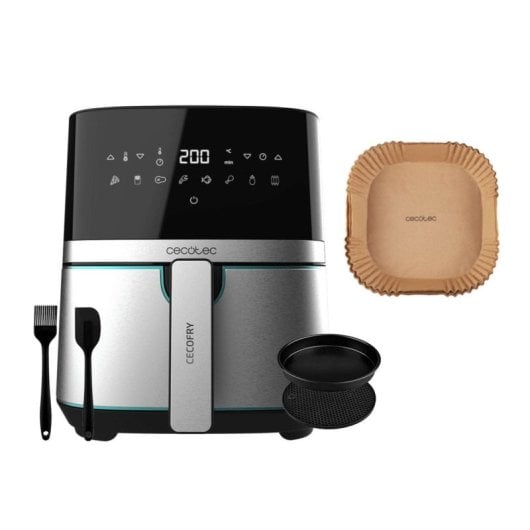 Friteuse à air chaud Cecotec Cecofry Full Inox 5500 Pro 5,5 L 1700 W + 150 feuilles de papier sulfurisé Cecotec Cecofry