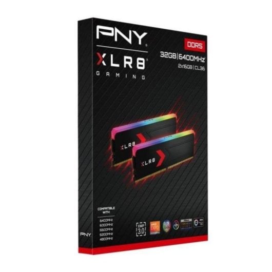 PNY XLR8 Gaming EPIC-X RGB DDR5 Memórias RAM 32GB (2x16GB) 6400MHz CL36 Intel XMP AMD EXPO