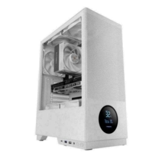Boîtier PC Tacens Sagitta20 Blanc LED ATX Midi Tower 3x120mm Verre Trempé
