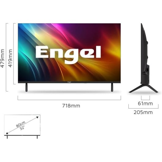 TV Engel QLED LE3295QLED 32" HD Smart TV Dolby Audio WiFi VIDAA