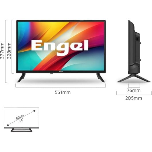 TV Engel LED LE2486SM 24" HD Smart TV senza cornici WiFi Dolby Audio