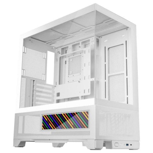 Boîtier Gaming Mars Gaming MC-LCDX Blanc Écran IPS 9.16" ATX Double chambre Mesh