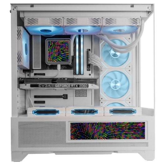 Boîtier Gaming Mars Gaming MC-LCDX Blanc Écran IPS 9.16" ATX Double chambre Mesh