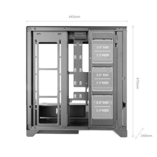 Boîtier Gaming Mars Gaming MC-LCDX Blanc Écran IPS 9.16" ATX Double chambre Mesh