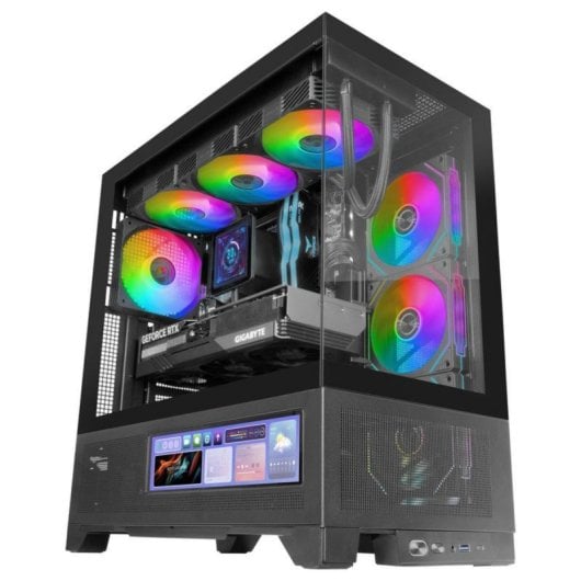 Boîtier Mars Gaming MC-LCDX ATX Écran IPS 9,16" Verre trempé Full Mesh Noir