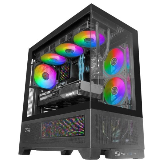 Boîtier Mars Gaming MC-LCDX ATX Écran IPS 9,16" Verre trempé Full Mesh Noir