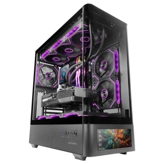 Boîtier Mars Gaming MC-LCDPRO IPS 7,2" ATX double chambre Verre LCD USB-C Noir