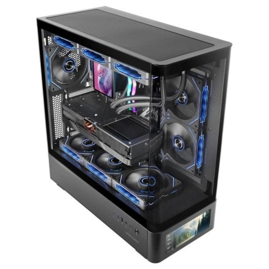 Boîtier Mars Gaming MC-LCDPRO IPS 7,2" ATX double chambre Verre LCD USB-C Noir