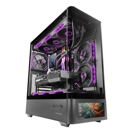 Boîtier Mars Gaming MC-LCDPRO IPS 7,2" ATX double chambre Verre LCD USB-C Noir