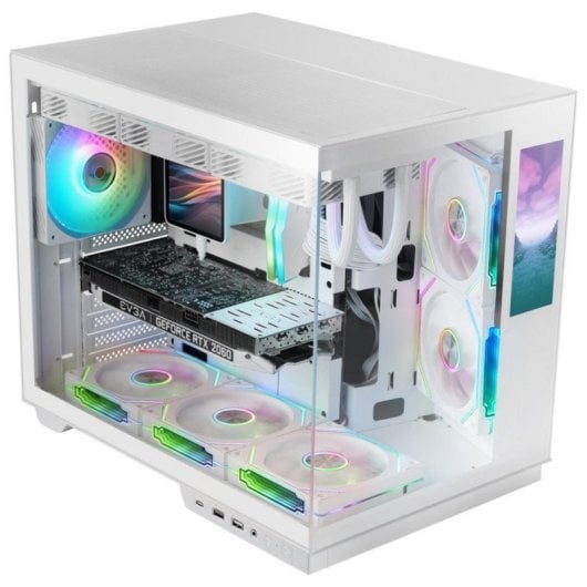 Boîtier Mars Gaming MC-MIRAGE IPS 7,2" LCD Blanc Double Chambre Verre Trempé