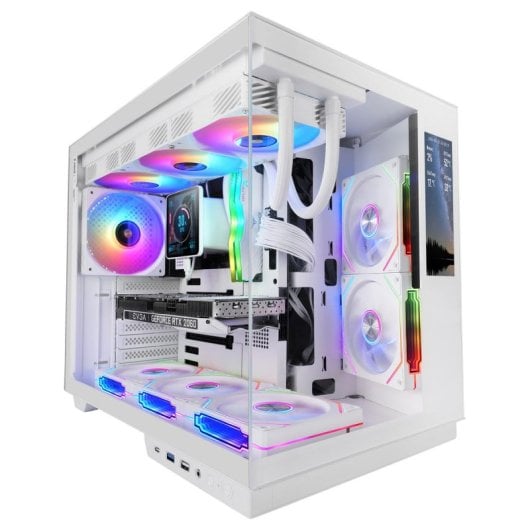 Boîtier Mars Gaming MC-MIRAGE IPS 7,2" LCD Blanc Double Chambre Verre Trempé
