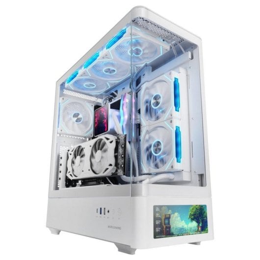 PC-Gehäuse Mars Gaming MC-LCDPRO IPS-Display 7.2 Zoll Weiß Glas USB-C