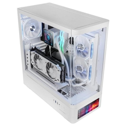 PC-Gehäuse Mars Gaming MC-LCDPRO IPS-Display 7.2 Zoll Weiß Glas USB-C