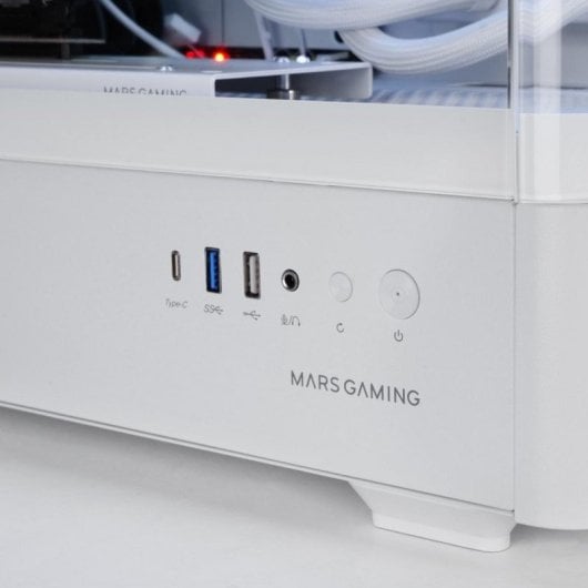 PC-Gehäuse Mars Gaming MC-LCDPRO IPS-Display 7.2 Zoll Weiß Glas USB-C