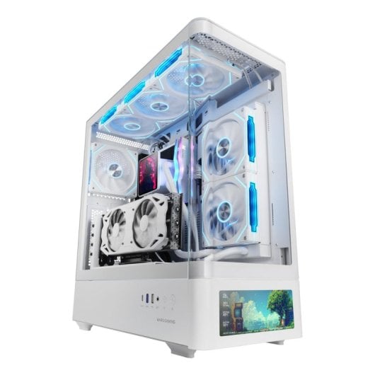 PC-Gehäuse Mars Gaming MC-LCDPRO IPS-Display 7.2 Zoll Weiß Glas USB-C
