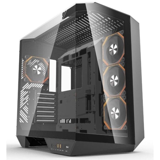 DarkFlash DY470 Full Tower ATX com Vidro Temperado e 4x Ventoinhas ARGB/PWM Preta