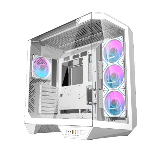 PC-Gehäuse darkFlash DY470 White Full Tower 330° Glas ARGB 4 Lüfter