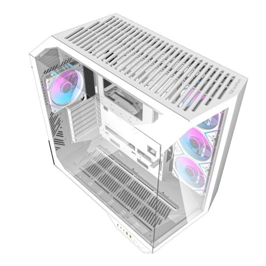 PC-Gehäuse darkFlash DY470 White Full Tower 330° Glas ARGB 4 Lüfter