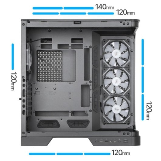 Boîtier PC darkFlash DY570 Black Full Tower Verre Courbé 4x ARGB PWM