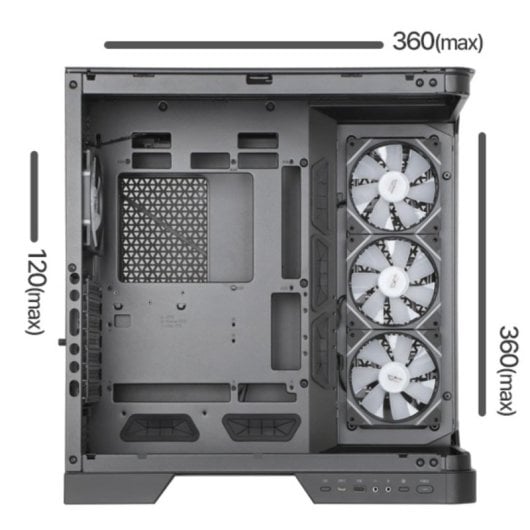 Boîtier PC darkFlash DY570 Black Full Tower Verre Courbé 4x ARGB PWM