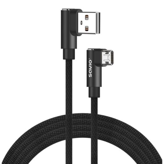 Cable USB Savio CL-161 Micro USB 1m Trenzado 90 grados Carga Rápida