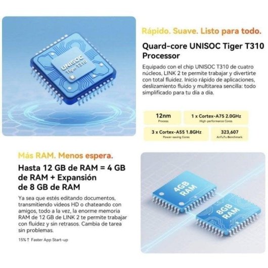 Tablet Blackview Link 2 WiFi + 4G 8,68" 12GB 128GB Azul