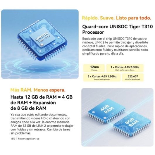 Tablet Blackview Link 2 8,68" 128GB 4G 5000mAh Android 15 Azul