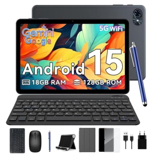 Tablet TABWEE T80 10.1" 128GB Wifi 6000mAh Android 15 Gris